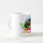 抽象芸術カラフルヨガポーズフィットネスとウェルネス コーヒーマグカップ (正面左)
