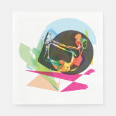 抽象芸術カラフルヨガポーズフィットネスとウェルネス スタンダードランチョンナプキン (正面)