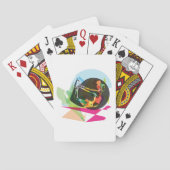 抽象芸術カラフルヨガポーズフィットネスとウェルネス トランプ (裏面)