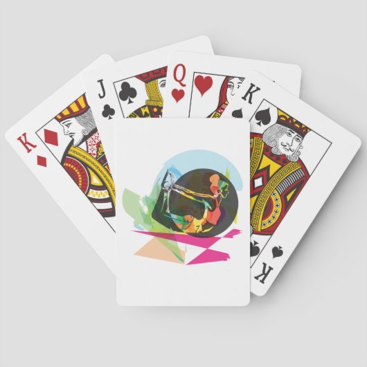 抽象芸術カラフルヨガポーズフィットネスとウェルネス トランプ (裏面)