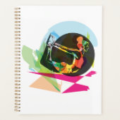 抽象芸術カラフルヨガポーズフィットネスとウェルネス プランナー手帳 (正面)