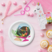 抽象芸術カラフルヨガポーズフィットネスとウェルネス ペーパープレート (パーティー)