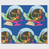 抽象芸術カラフルヨガポーズフィットネスとウェルネス ラッピングペーパー (フラット)