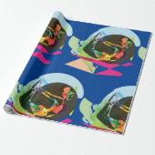 抽象芸術カラフルヨガポーズフィットネスとウェルネス ラッピングペーパー (アンロールド)