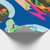 抽象芸術カラフルヨガポーズフィットネスとウェルネス ラッピングペーパー