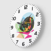 抽象芸術カラフルヨガポーズフィットネスとウェルネス ラージ壁時計 (傾斜)