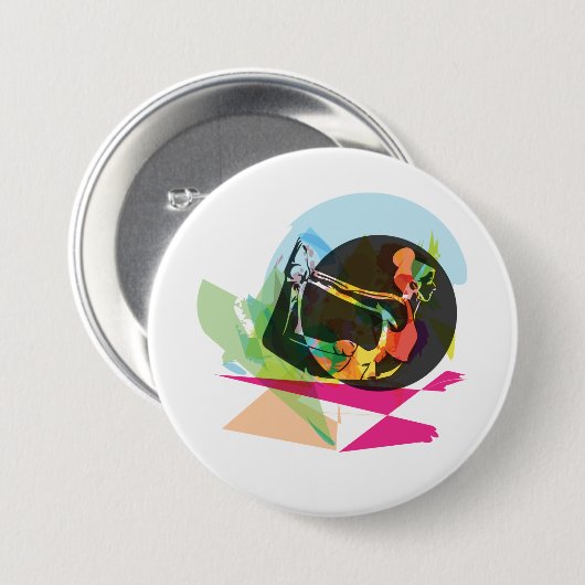 抽象芸術カラフルヨガポーズフィットネスとウェルネス 缶バッジ (正面&裏面)