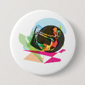 抽象芸術カラフルヨガポーズフィットネスとウェルネス 缶バッジ (正面)