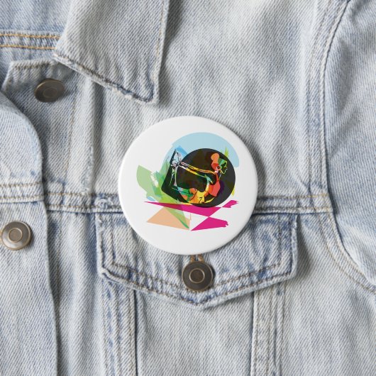 抽象芸術カラフルヨガポーズフィットネスとウェルネス 缶バッジ (インサイチュ)