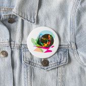 抽象芸術カラフルヨガポーズフィットネスとウェルネス 缶バッジ