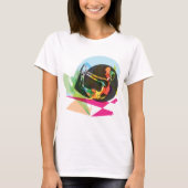 抽象芸術カラフルヨガポーズフィットネスとウェルネス Tシャツ (正面)