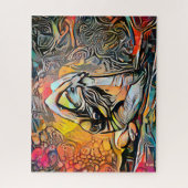 抽象芸術カラフルヨガポーズ |チャレンジ懸命ジグ ジグソーパズル (縦)