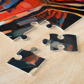 抽象芸術カラフルヨガポーズ |チャレンジ懸命ジグ ジグソーパズル (側面)