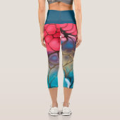 抽象芸術カラフルヨガ/エクササイズ高揚 カプリレギンス (裏面)