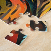 抽象芸術カラフルライオン |チャレンジ懸命ジグソー ジグソーパズル (側面)