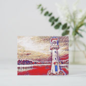 抽象芸術カラフルライトハウスロースレイクカーディフ ポストカード (スタンド正面)