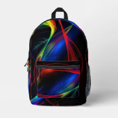抽象芸術カラフルライトパターンバックパック プリントバックパック (正面)