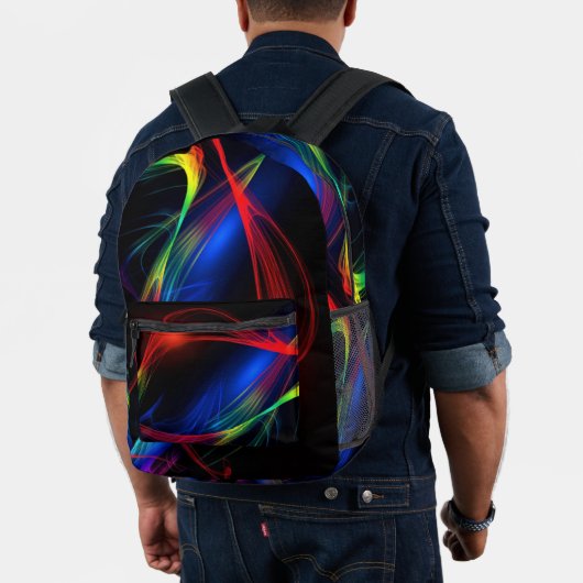 抽象芸術カラフルライトパターン印刷バックパック プリントバックパック (インサイチュ (モデル))