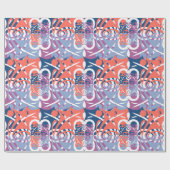 抽象芸術カラフルリーフパターン ラッピングペーパー (フラット)