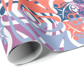抽象芸術カラフルリーフパターン ラッピングペーパー (ロールコーナー)