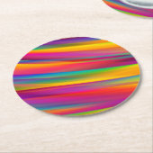 抽象芸術カラフルレインボーグラデーション ラウンドペーパーコースター (アングル)