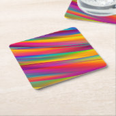 抽象芸術カラフルレインボーグラデーション ラウンドペーパーコースター (アングル)