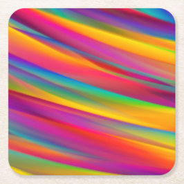 抽象芸術カラフルレインボーグラデーション ラウンドペーパーコースター