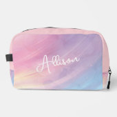 抽象芸術カラフルレインボーパターン、ピンクパープルキッド ドップキット (正面)