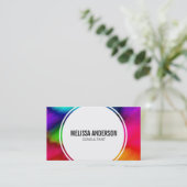 抽象芸術カラフルレインボー絞り染め名刺 名刺 (スタンド正面)
