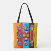 抽象芸術カラフルレディーストートバッグ トートバッグ (裏面)