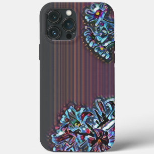 抽象芸術カラフルレトロフラワーiPhoneケース iPhone 13 Pro Maxケース