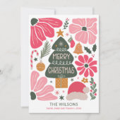 抽象芸術カラフルレトロフローラ シーズンカード (正面)