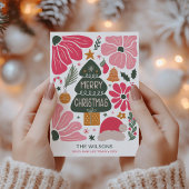 抽象芸術カラフルレトロフローラ シーズンカード