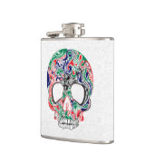 抽象芸術カラフルレトロ糖スカル フラスク (左)