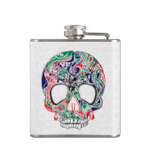 抽象芸術カラフルレトロ糖スカル フラスク (裏面)