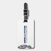 抽象芸術カラフルレトロ糖スカル ラゲッジタグ (正面縦)