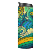 抽象芸術カラフルレトロ70sヒッピー波アートワーク | タンブラー (回転右)