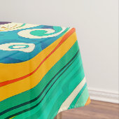抽象芸術カラフルレトロ70sヒッピー波アートワーク | テーブルクロス (インサイチュ)