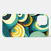 抽象芸術カラフルレトロ70sヒッピー波アートワーク | Case-Mate iPhoneケース (裏面 (横))