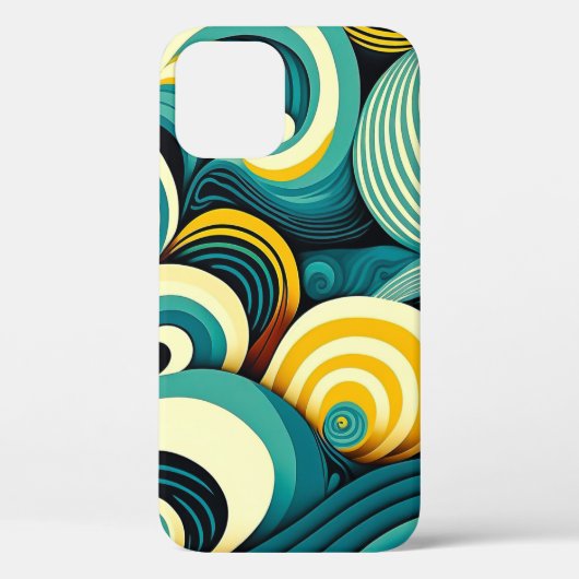 抽象芸術カラフルレトロ70sヒッピー波アートワーク | Case-Mate iPhoneケース (裏面)