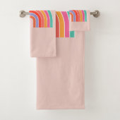 抽象芸術カラフルレトロ バスタオルセット (インサイチュ)