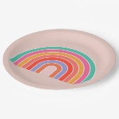 抽象芸術カラフルレトロ ペーパープレート (アングル)