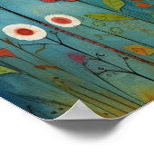 抽象芸術カラフルワイルドフラワー子供部屋植物学 ポスター (角)