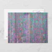 抽象芸術カラフルヴィンテージレッドピンクローズフローラ ポストカード (正面/裏面)