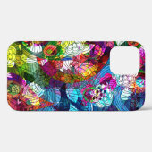 抽象芸術カラフルヴィンテージ花コラージュ Case-Mate iPhoneケース (裏面 (横))