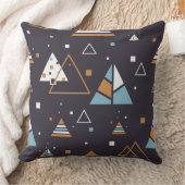 抽象芸術カラフル三角形パターン クッション (ブランケット)