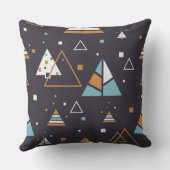 抽象芸術カラフル三角形パターン クッション (裏面)