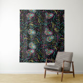 抽象芸術カラフル不気味スカルハロウィーン タペストリー (インサイチュ)