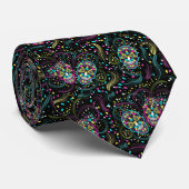 抽象芸術カラフル不気味スカルハロウィーン ネクタイ (ロール)