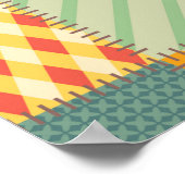 抽象芸術カラフル付き継ぎ目のないパッチワークパターン ポスター (角)